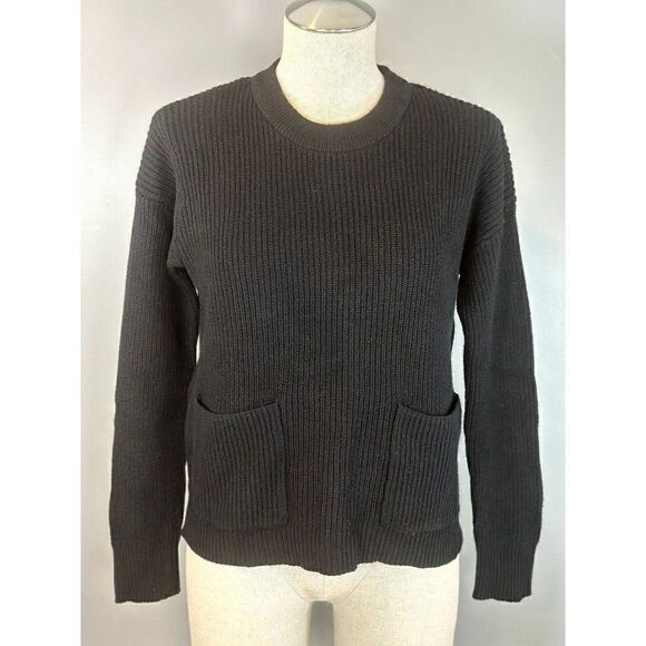 Madewell NWT Patch Pocket Sweater in Black Size XS - Picture 1 of 5